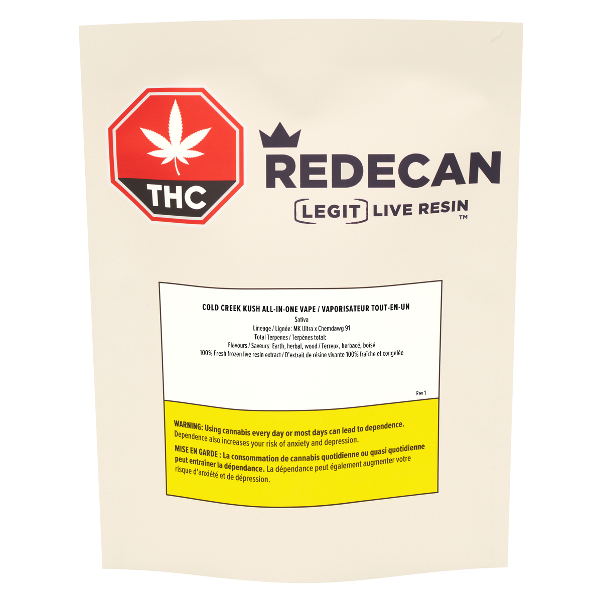 Redecan - Cold Creek Kush All-in-One Vape (1.2g)